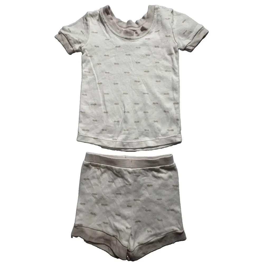 Wildling Organic Cotton 2 Pc Outfit Set 18M Cream Tee Shorts Baby Unisex